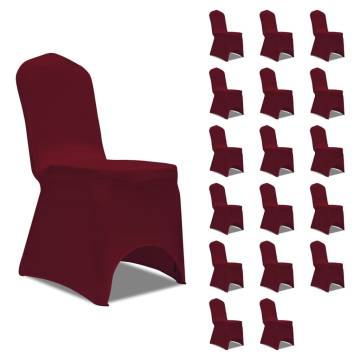 Chair Cover Stretch Burgundy - 18 pcs for Elegant Events