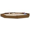 Honey Brown Octagon Sandbox with Seats | Solid Pine Wood