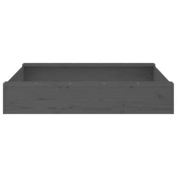 Grey Square Solid Wood Pine Sandbox with Seats | HipoMarket