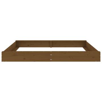 Sandbox with Seats - Honey Brown Square Solid Pine Wood