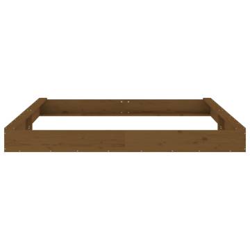 Sandbox with Seats - Honey Brown Square Solid Pine Wood