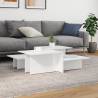 Elegant High Gloss White Coffee Tables - 2 Pcs