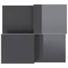 Stylish High Gloss Grey Coffee Tables - 2 pcs | Hipo Market