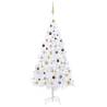 Artificial Pre-lit Christmas Tree with Ball Set White 210 cm PVC Colour white and gold Size 210 x 110 cm Quantity in Package 1 Number of Branch Tips 