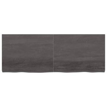 Dark Brown Solid Oak Bathroom Countertop - 160x60 cm