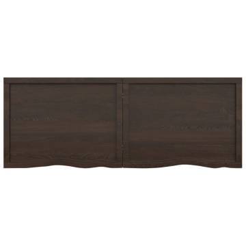 Dark Brown Solid Oak Bathroom Countertop - 160x60 cm