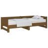 Pull-out Day Bed Honey Brown Solid Wood Pine | Hipomarket