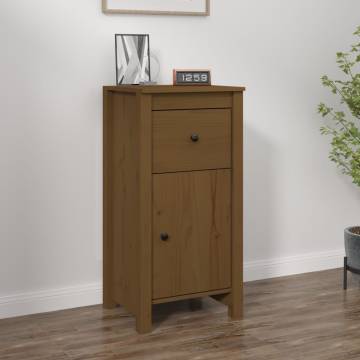 Stylish Honey Brown Solid Wood Sideboard - 40x35x80 cm