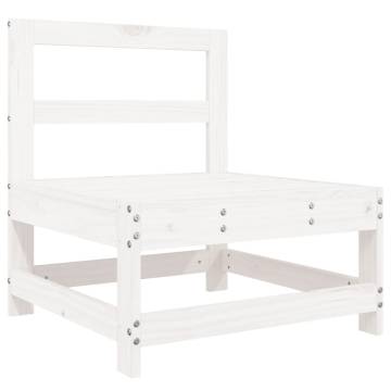 4 Piece Garden Lounge Set - Solid Pine Wood - White