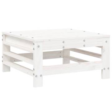 Garden Footstool in White Solid Pine - Perfect for Outdoor Spaces