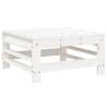 Garden Footstool in White Solid Pine - Perfect for Outdoor Spaces