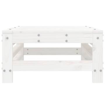 Garden Footstool in White Solid Pine - Perfect for Outdoor Spaces