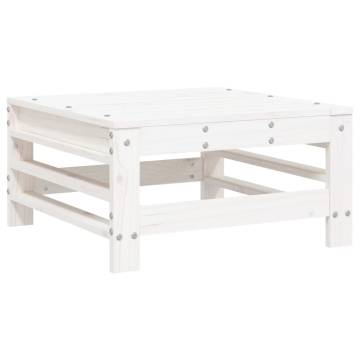 Garden Footstool in White Solid Pine - Perfect for Outdoor Spaces