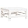 Garden Footstool in White Solid Pine - Perfect for Outdoor Spaces