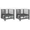 Garden Chairs 2 pcs Grey Solid Wood Pine - Perfect for Outdoors