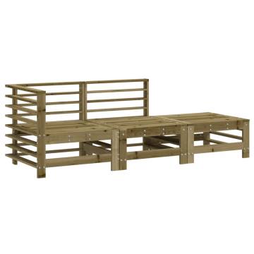 3 Piece Garden Lounge Set | Impregnated Pine Wood Furniture