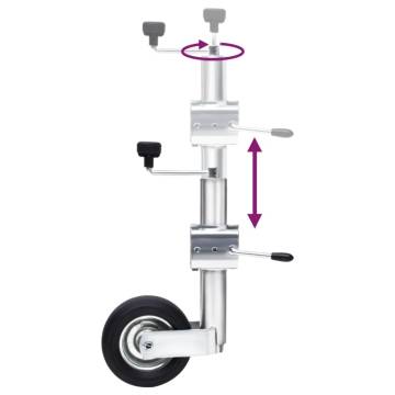 Jockey Wheel 60mm with 2 Support Tubes & 3 Split Clamps