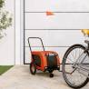 Pet Bike Trailer Orange and Black Oxford Fabric and Iron Colour orange and black Size 124 x 53 x 53 cm 