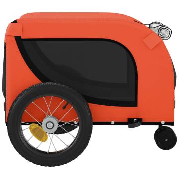 Pet Bike Trailer - Orange & Black Oxford Fabric | HipoMarket