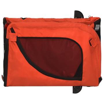 Pet Bike Trailer - Orange & Black Oxford Fabric | HipoMarket