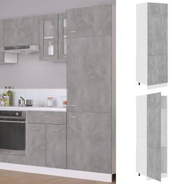 Concrete Grey Refrigerator Cabinet - 60x57x207 cm | HipoMarket