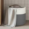 Storage Basket Grey and White Ø40x35 cm Cotton Colour grey Size 40 x 35 cm 