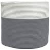 Stylish Grey & White Cotton Storage Basket Ø40x35 cm