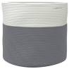 Stylish Grey & White Cotton Storage Basket Ø40x35 cm