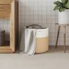 Storage Basket Beige & White Ø40x35 cm Cotton - Stylish & Practical