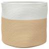 Storage Basket Beige & White Ø40x35 cm Cotton - Stylish & Practical