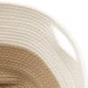 Storage Basket Beige & White Ø40x35 cm Cotton - Stylish & Practical