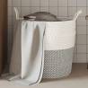 Storage Basket Grey and White Ø43x38 cm Cotton Colour grey and white Size 43 x 38 cm 