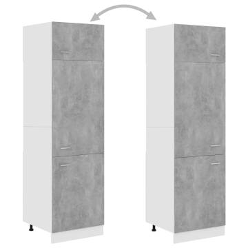 Concrete Grey Refrigerator Cabinet - 60x57x207 cm | HipoMarket