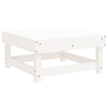 Garden Footstool White Solid Wood Pine | HipoMarket