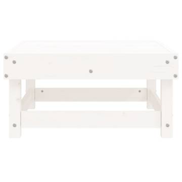 Garden Footstool White Solid Wood Pine | HipoMarket