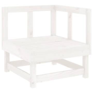 Garden Corner Sofas - 2 pcs White Solid Wood Pine | HipoMarket