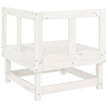 Garden Corner Sofas - 2 pcs White Solid Wood Pine | HipoMarket