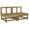 Garden Middle Sofas 2 pcs - Impregnated Wood Pine | HipoMarket