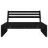 Garden Middle Sofa Black 120x80 cm - Solid Pine Wood