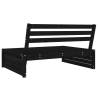 Garden Middle Sofa Black 120x80 cm - Solid Pine Wood