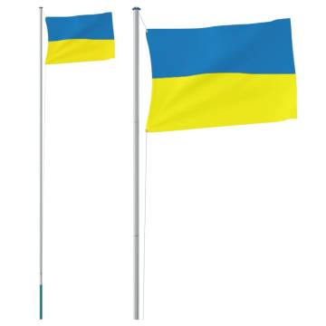 Ukraine Flag & Pole 6.23m Aluminium - Durable & Adjustable