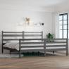 Bed Frame Solid Wood Pine 200x200 cm Grey Colour grey Size 200 x 200 cm 