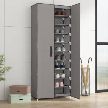 Stylish Grey Shoe Cabinet 60x30x166 cm - 10-Tier Organizer