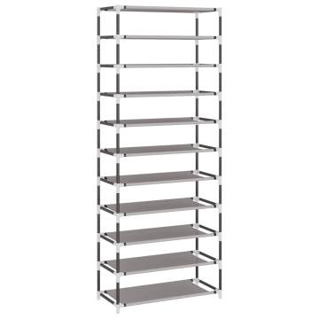 Stylish Grey Shoe Cabinet 60x30x166 cm - 10-Tier Organizer