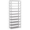 Stylish Grey Shoe Cabinet 60x30x166 cm - 10-Tier Organizer