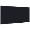 Stylish Black Kitchen Backsplash 80x40 cm - Tempered Glass