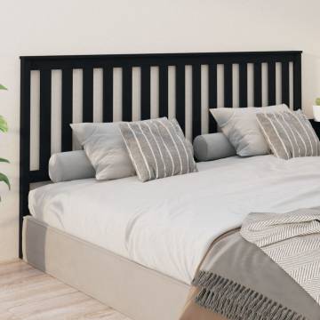 Black Solid Wood Bed Headboard 206x6x101 cm - Stylish & Durable