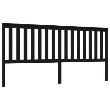 Black Solid Wood Bed Headboard 206x6x101 cm - Stylish & Durable