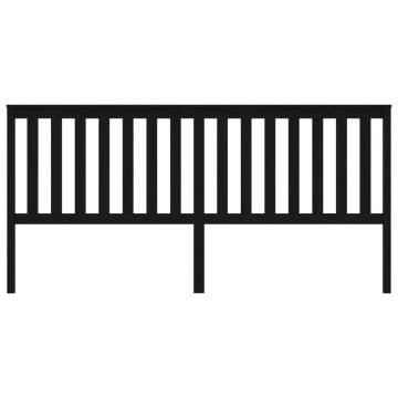 Black Solid Wood Bed Headboard 206x6x101 cm - Stylish & Durable