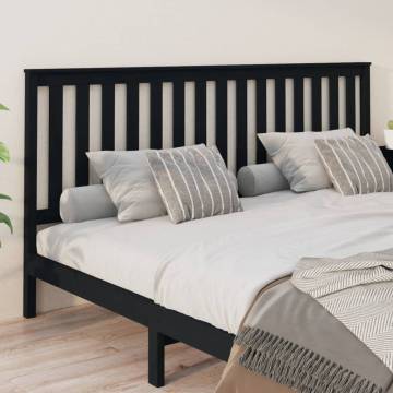 Black Solid Wood Bed Headboard 206x6x101 cm - Stylish & Durable